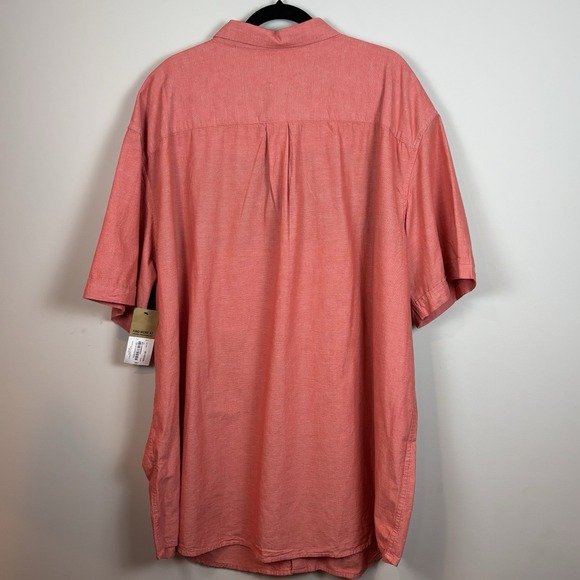 Foundry Young Men's Shirt 3XL Tall Red Chambray Button Front Short Sleeve NWT - Picture 8 of 9